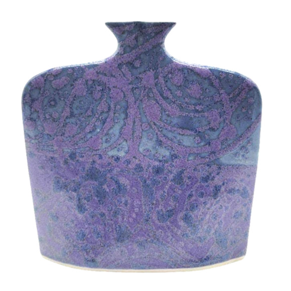 VTG Robin & Billie Bloom Signed Wee Bud Vase Purple Blue Glaze‎ - Picture 2 of 8